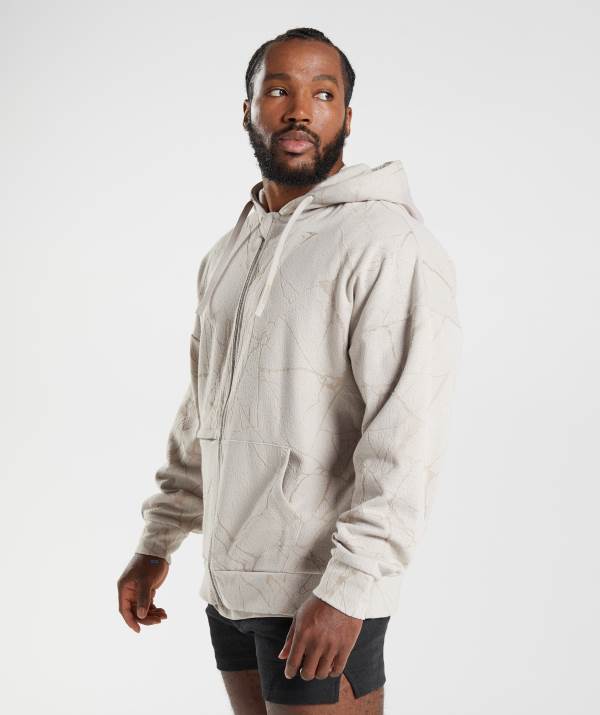 Panske Mikiny S Kapucňou Gymshark Power Zip Siva | EN7485316